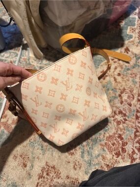 Louis Vuitton Cream and Pink Monogram Crossbody Bag